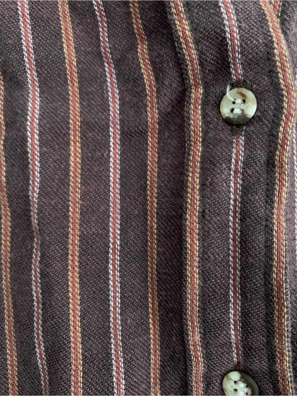 Eddie Bauer Brown Striped Button-Front Long Shirt Dress Size Medium Cotton - Picture 5 of 6